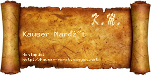 Kauser Marót névjegykártya